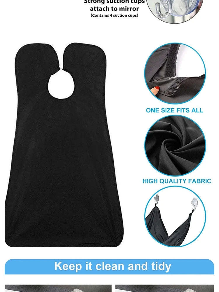 Beard Catcher Shaving Apron for Mess‑Free Grooming-G563B white
