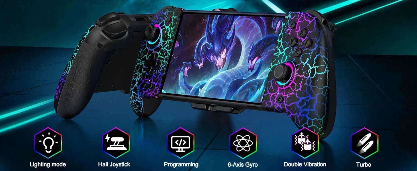 BEBONCOOL JC200 Switch Controller For Nintendo Switch/Switch OLED Joystick Gamepad Built-in 6-Axis Gyro Design Handheld Grip-JC201 / United Kingdom