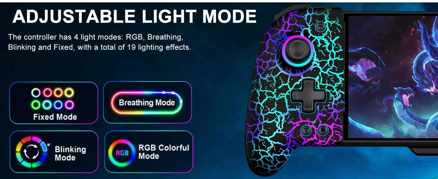 BEBONCOOL JC200 Switch Controller For Nintendo Switch/Switch OLED Joystick Gamepad Built-in 6-Axis Gyro Design Handheld Grip-JC201 / United Kingdom