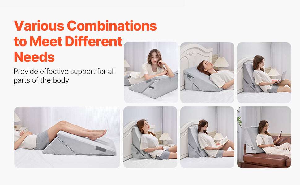Bed Wedge Pillow for Acid Reflux, Snoring & Post-Surgery Support-2 Pcs / United States