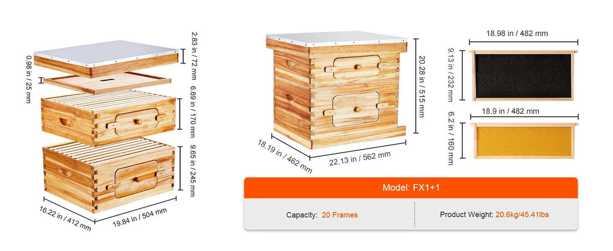 Bee Hive Deep Box Starter Kit with Acrylic Windows-2ZHGH / CZECH REPUBLIC