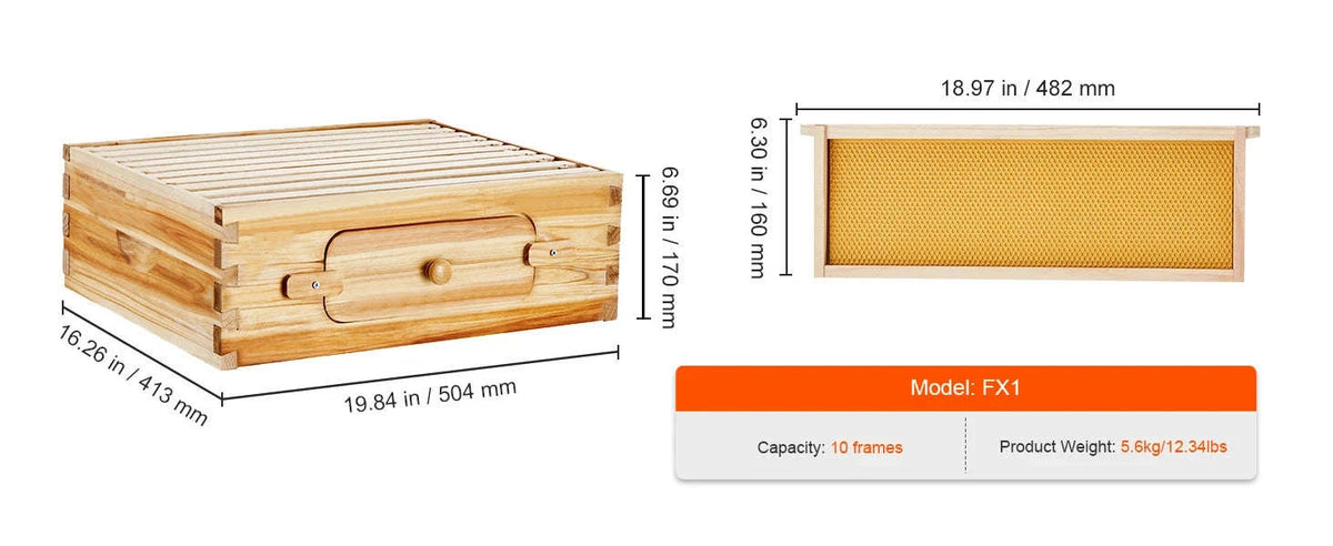 Bee Hive Deep Box Starter Kit with Acrylic Windows-2ZHGH / CZECH REPUBLIC