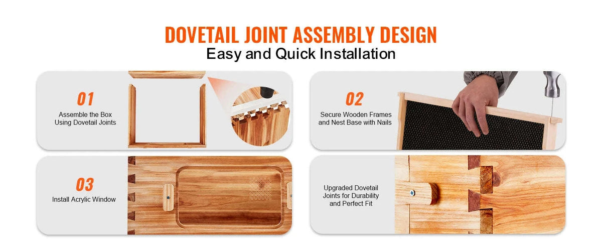 Bee Hive Deep Box Starter Kit with Acrylic Windows-2ZHGH / CZECH REPUBLIC