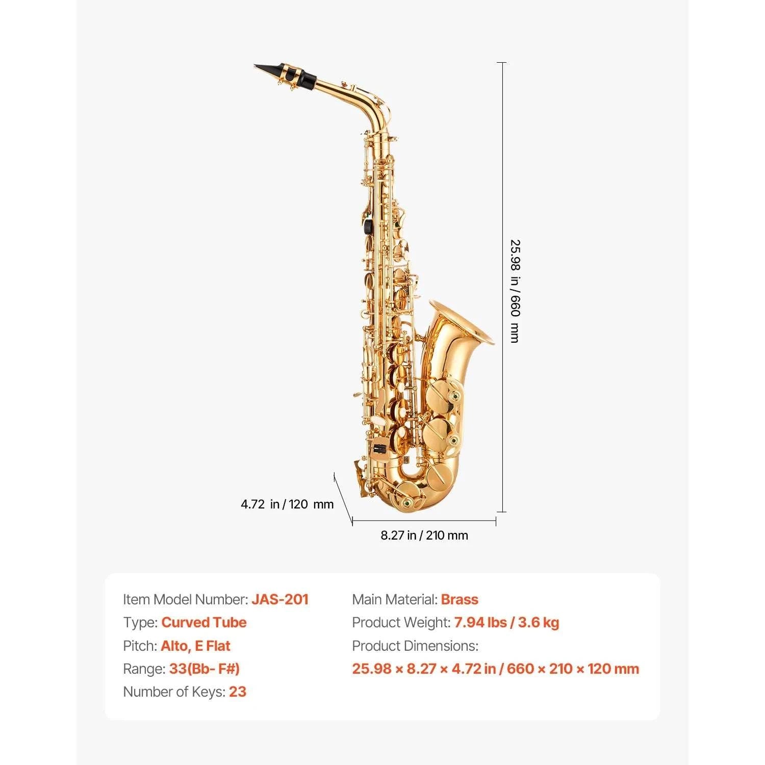 Beginner Alto or Tenor Saxophone Kit with Case & Accessories-Mid-tone E Flat / United States