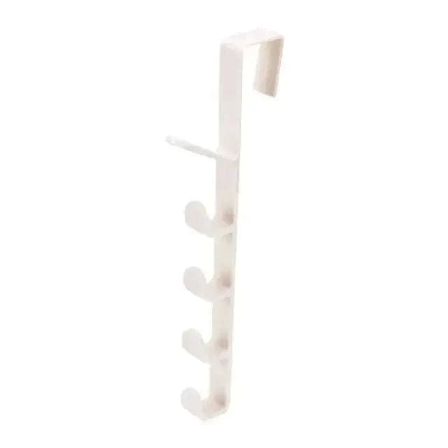 Behind Door Hook Rack – 5‑Hook Over Door Storage-27x4.5cm / Black