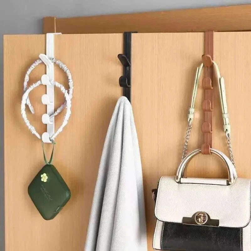 Behind Door Hook Rack – 5‑Hook Over Door Storage-