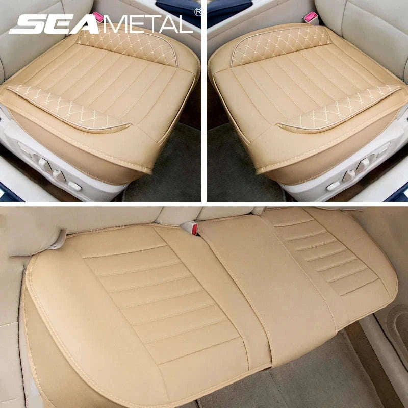 Beige Full-Wrapped Car Seat Cover-Beige front 1pc