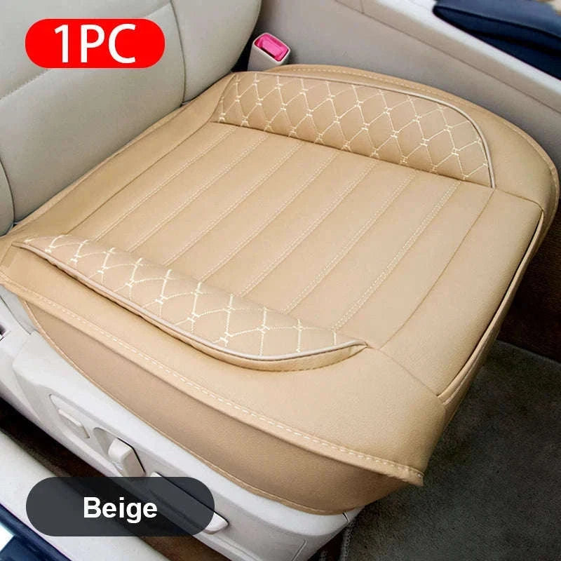 Beige Full-Wrapped Car Seat Cover-Beige front 1pc