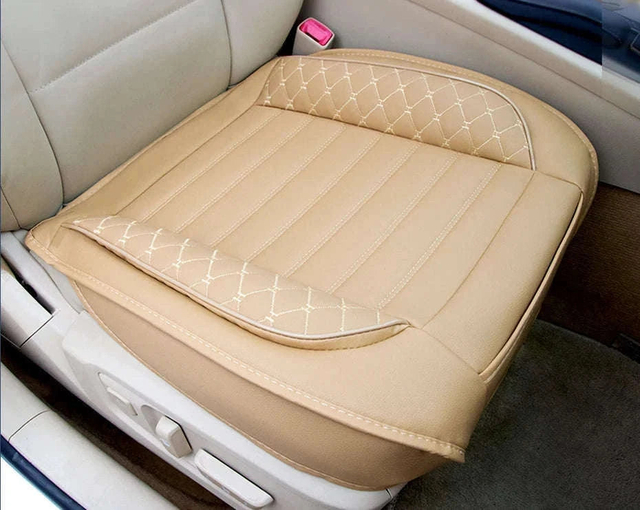 Beige Full-Wrapped Car Seat Cover-Beige front 1pc