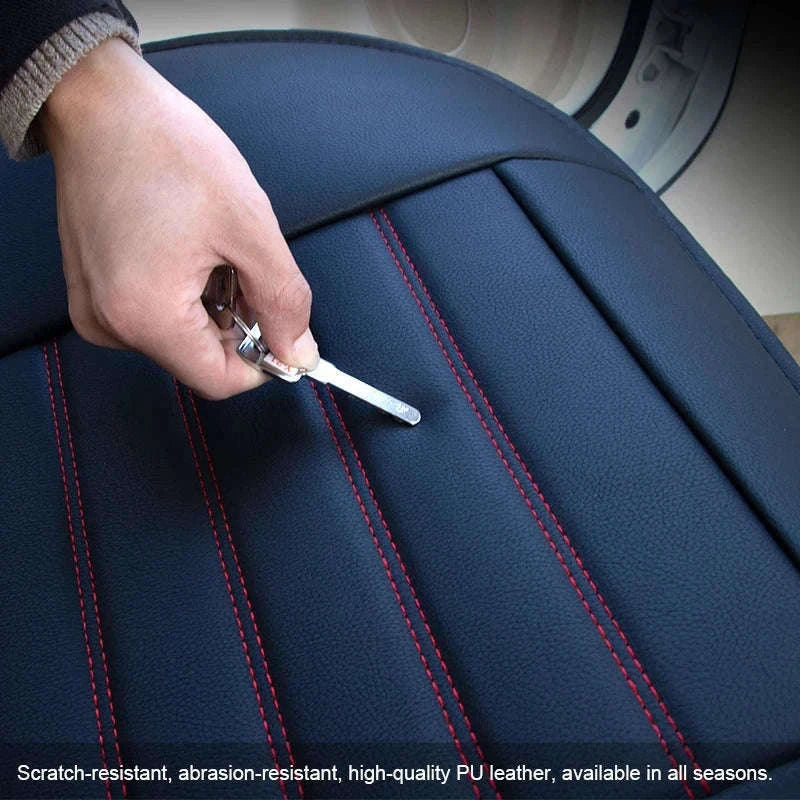 Beige Full-Wrapped Car Seat Cover-Beige front 1pc