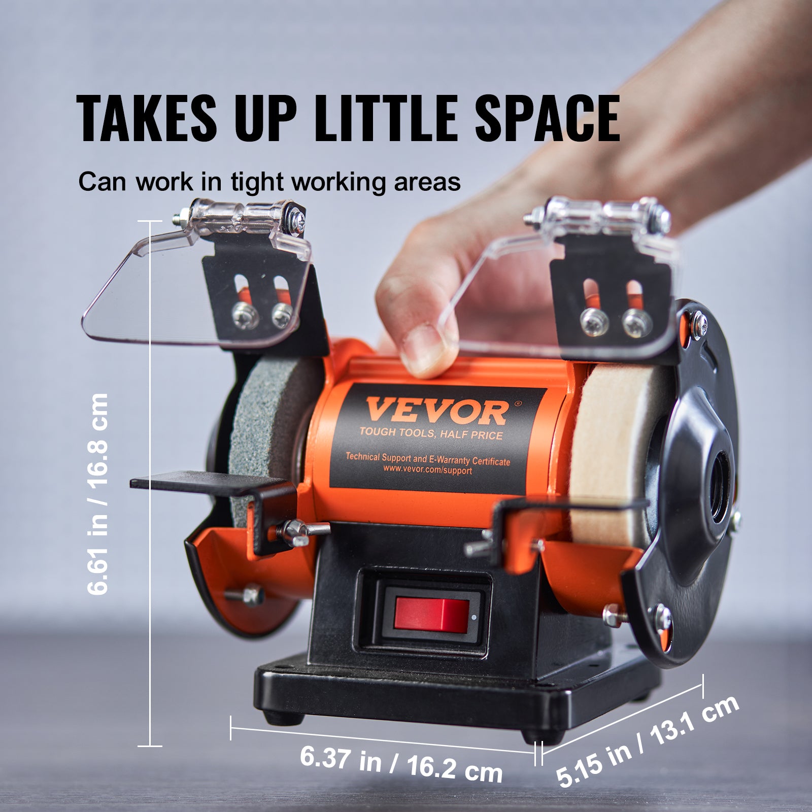 VEVOR 3in Jewelry Polisher Buffer Brushless Adjustable Speed Mini Multi-purpose Bench Grinder Polishing Machine for Gemstones