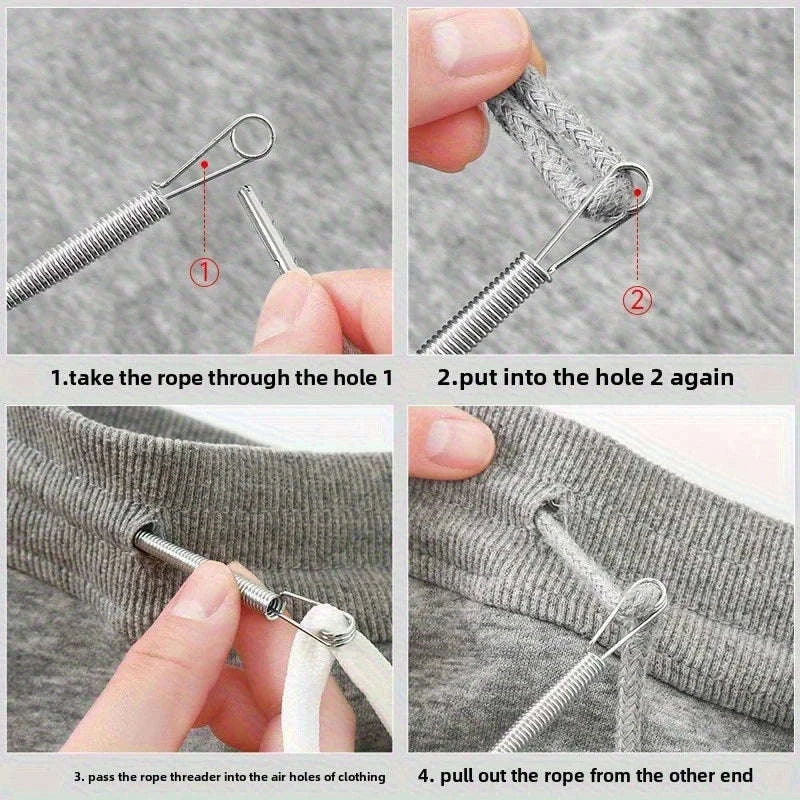 Bendable Drawstring Threader | Flexible Clip Tool for Pants & Hoodies-5pcs
