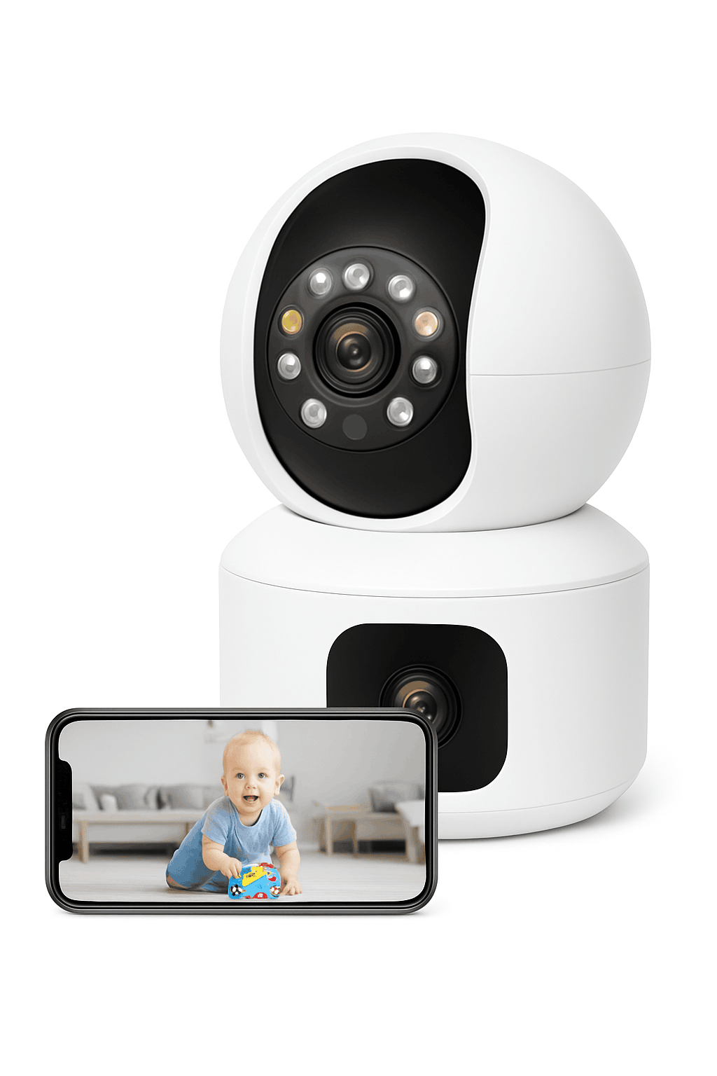 BESDER 4MP WiFi Dual Screen Baby Monitor Camera-4MP NO Card / EU Plug / GERMANY