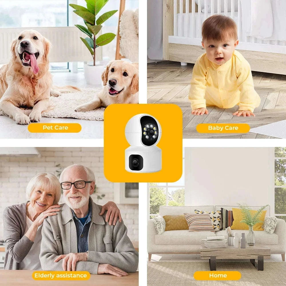 BESDER 4MP WiFi Dual Screen Baby Monitor Camera-4MP NO Card / EU Plug / GERMANY