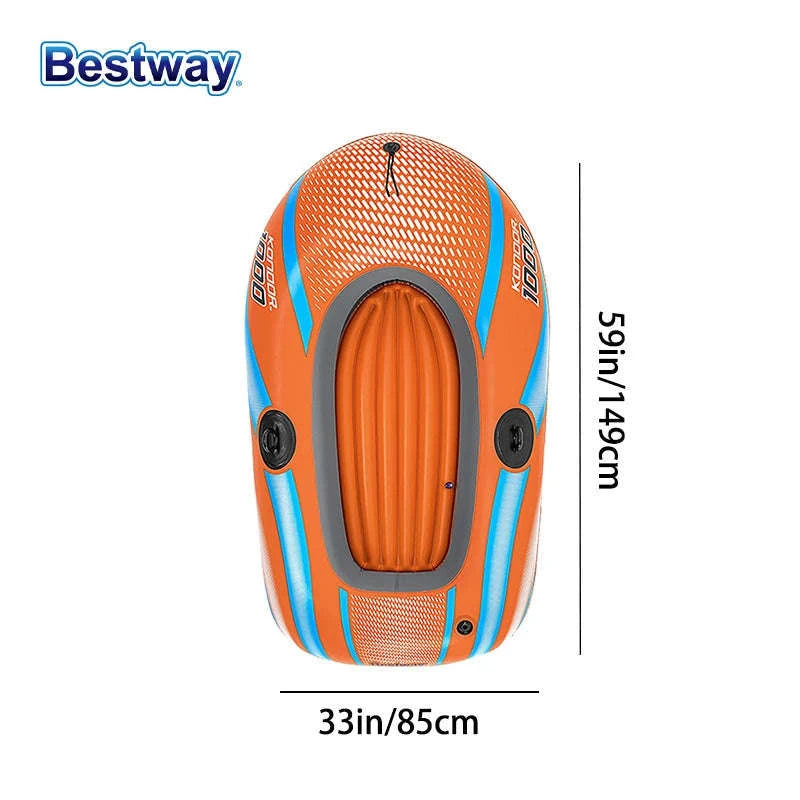 Bestway Inflatable Kayakway 61136/61140/61142/61146 1-3 Person Heavy Duty PVC Rafting Boat-4ft11inx 33in1people