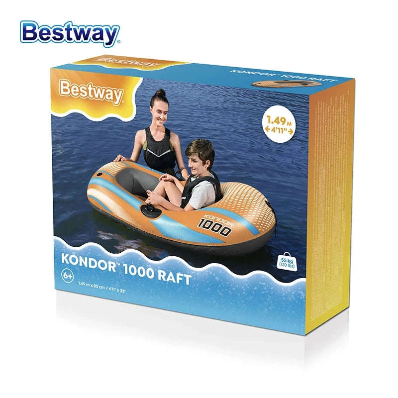 Bestway Inflatable Kayakway 61136/61140/61142/61146 1-3 Person Heavy Duty PVC Rafting Boat-4ft11inx 33in1people