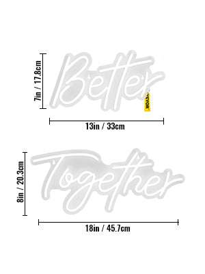 Better Together LED Neon Sign Warm White Wall Light Decor-Warm White 20W-L / United States