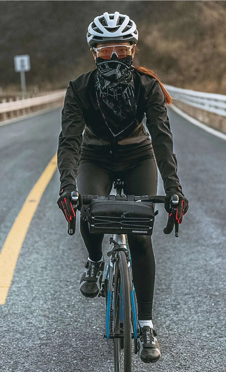 Bicycle Front Handlebar Bag 2L Storage with Strap and Reflective Design-B111