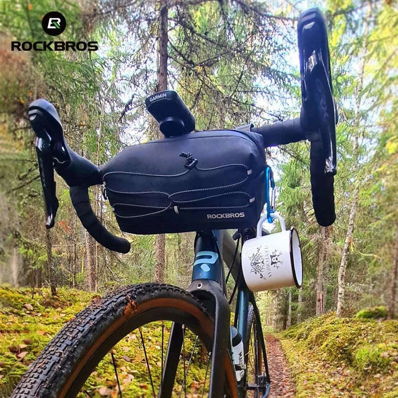 Bicycle Front Handlebar Bag 2L Storage with Strap and Reflective Design-B111