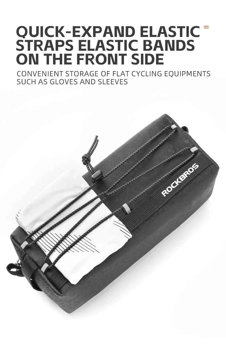 Bicycle Front Handlebar Bag 2L Storage with Strap and Reflective Design-B111