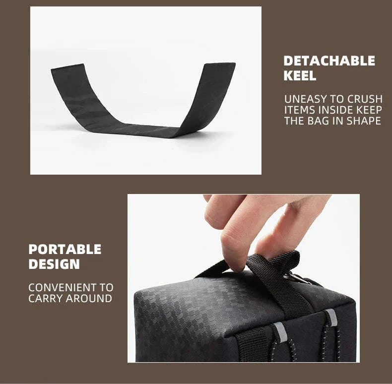 Bicycle Front Handlebar Bag 2L Storage with Strap and Reflective Design-B111