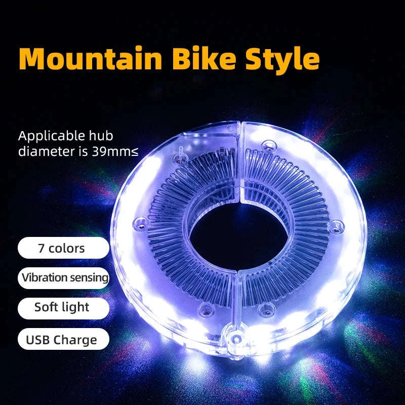 Bicycle Wheel LED Light with 7 Colors & Auto On Motion Sensor-LD79 MTB style