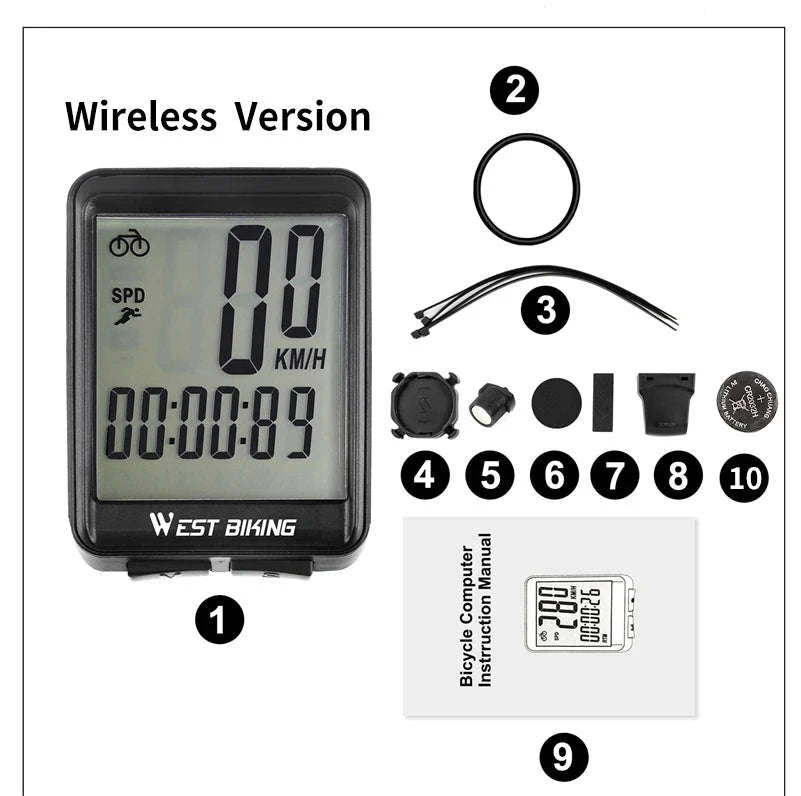 Bicycle Wireless Computer with Backlight Odometer and Speedometer-Wireless Computer