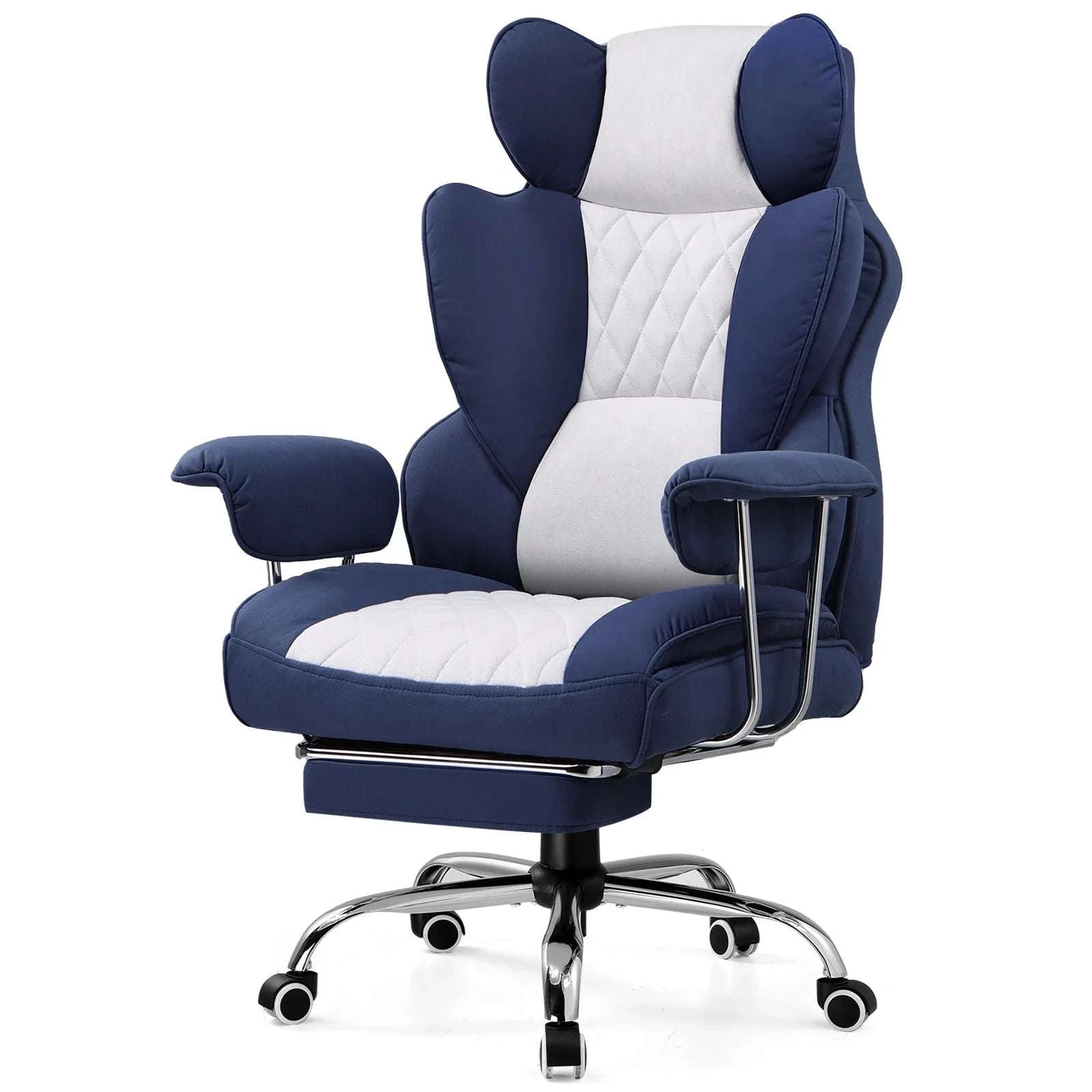 Big and Tall Ergonomic Gaming Chair with Lumbar Support & Footrest-black / United States