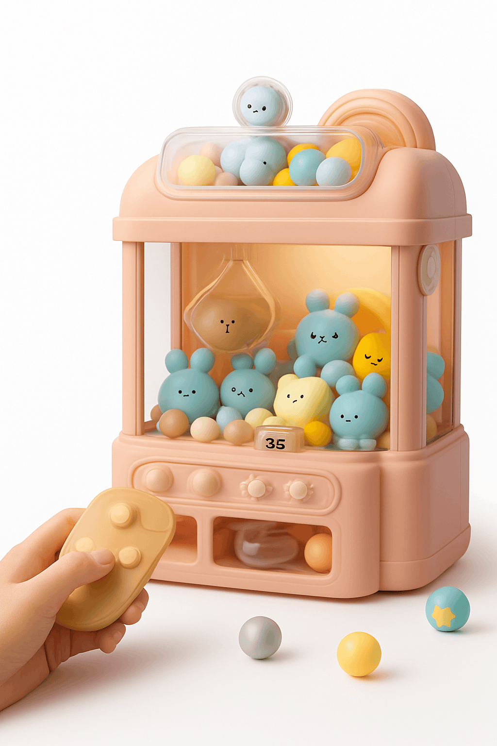 Big Size DIY Claw Machine Arcade Game for Home Fun-30x20.7x17cm Blue