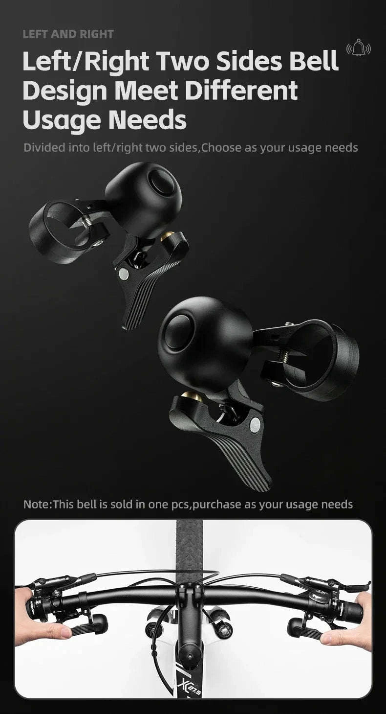 Bike Bell with Crisp Sound Alloy Ring for MTB & Road Bikes-2023-1A Left
