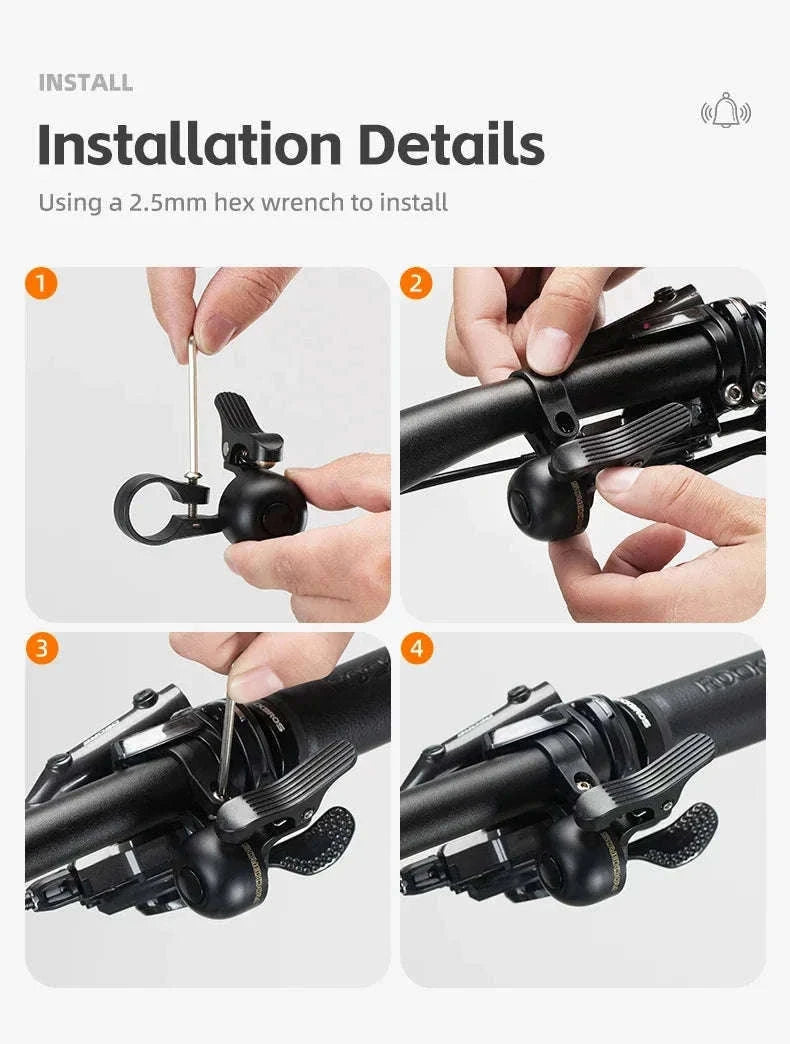 Bike Bell with Crisp Sound Alloy Ring for MTB & Road Bikes-2023-1A Left