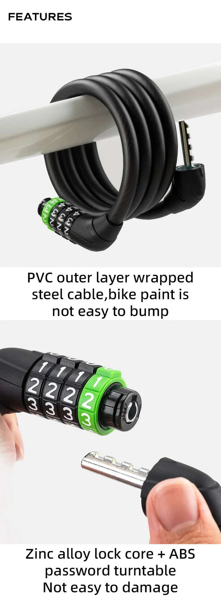 Bike Cable Lock with Password Security-32120005001