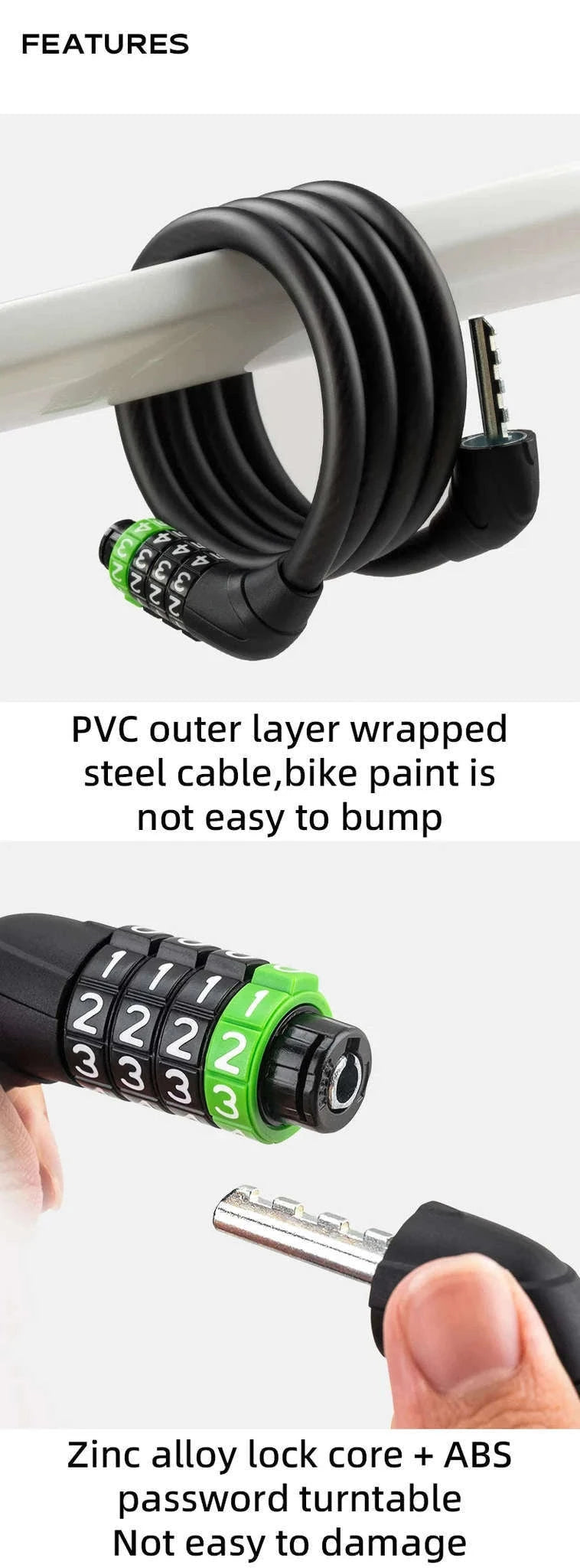 Bike Cable Lock with Password Security-32120005001