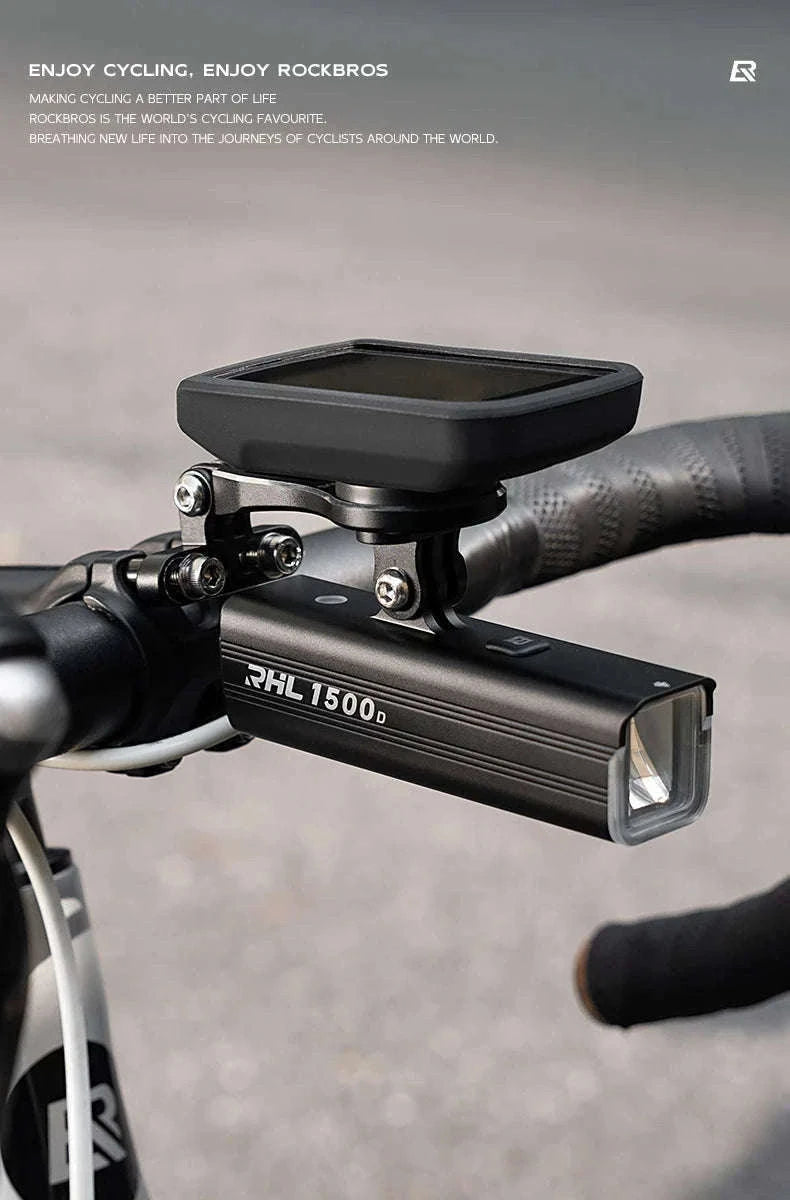 Bike Computer Mount Extension with Front Light Holder Alloy Bracket-adjustable