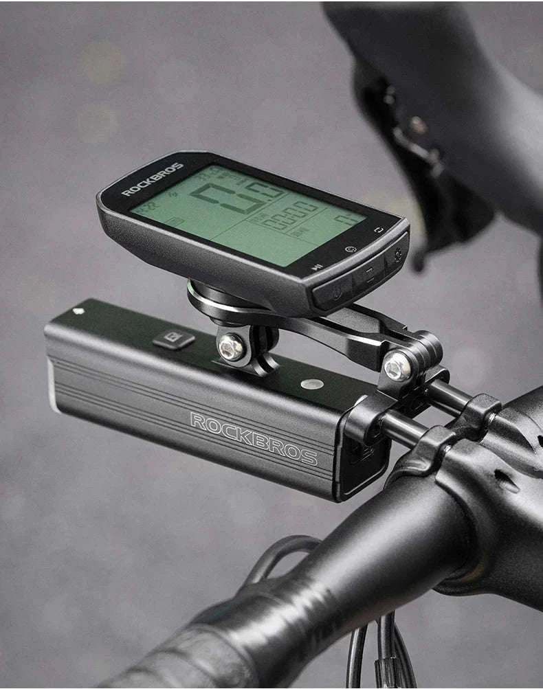 Bike Computer Mount Extension with Front Light Holder Alloy Bracket-adjustable