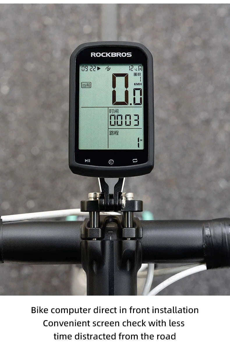 Bike Computer Mount Extension with Front Light Holder Alloy Bracket-adjustable