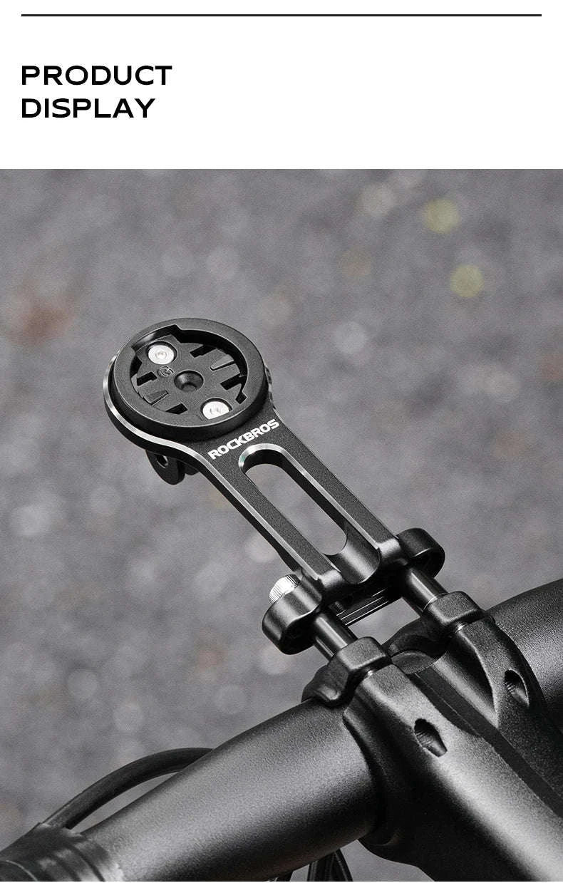 Bike Computer Mount Extension with Front Light Holder Alloy Bracket-adjustable