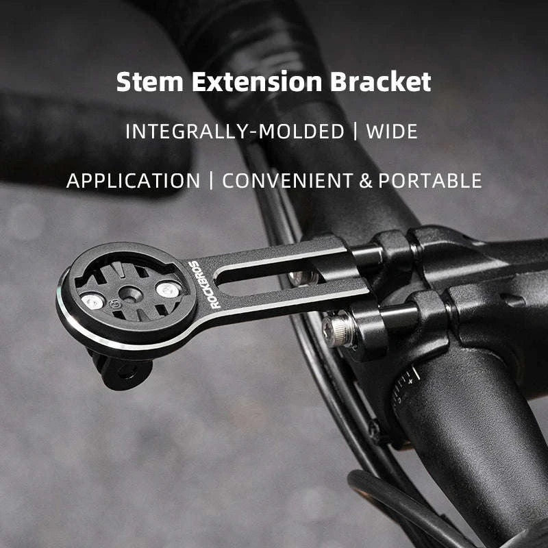 Bike Computer Mount Extension with Front Light Holder Alloy Bracket-adjustable