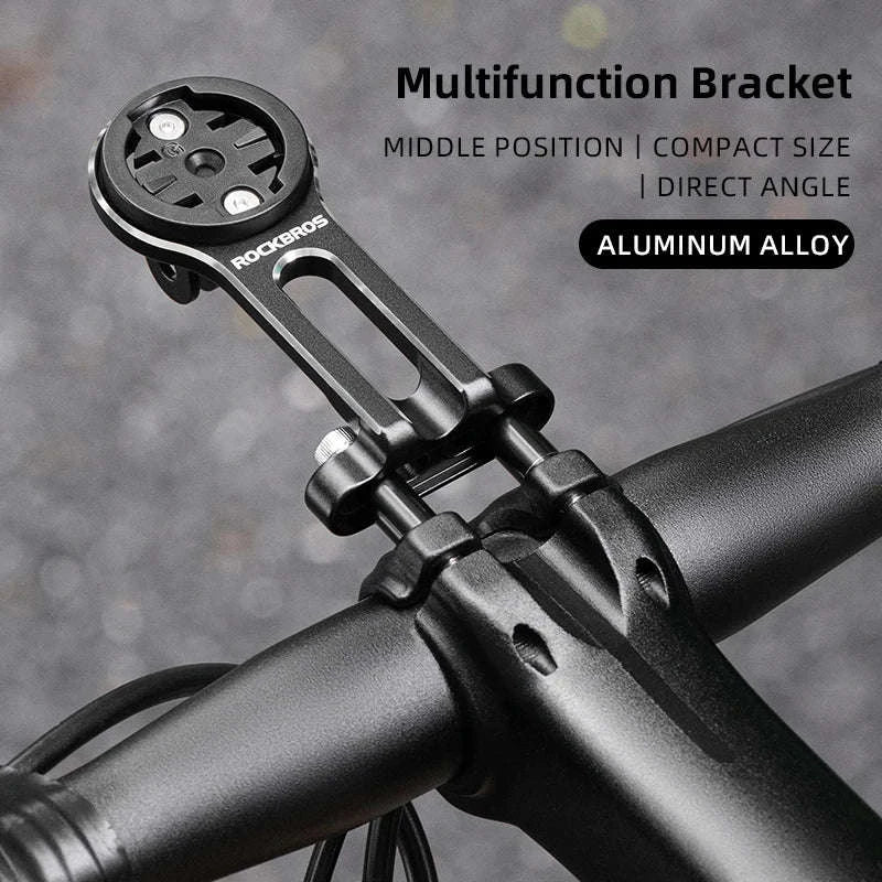 Bike Computer Mount Extension with Front Light Holder Alloy Bracket-adjustable