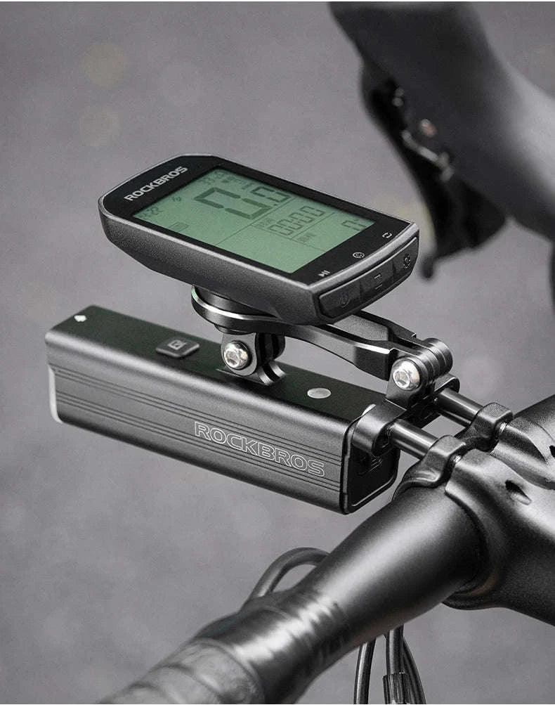 Bike Computer Mount Extension with Front Light Holder Alloy Bracket-adjustable