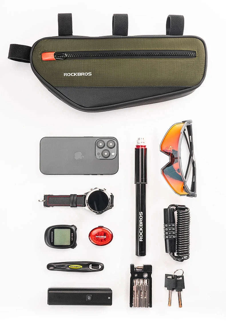 Bike Frame Tube Bag 1.7L with Reflective Design and Easy Mount-1.7L