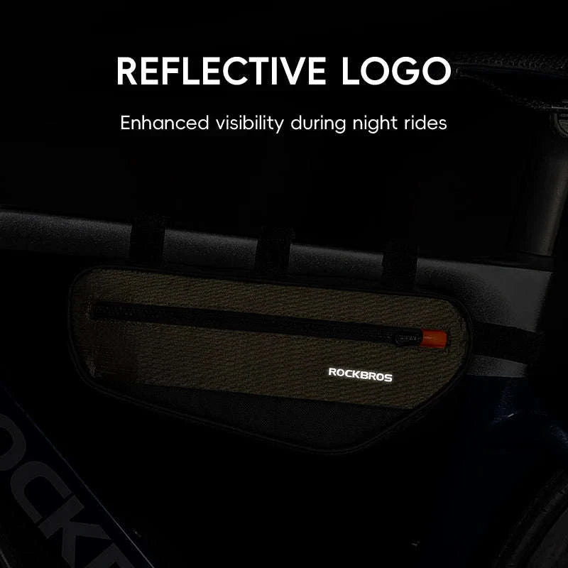 Bike Frame Tube Bag 1.7L with Reflective Design and Easy Mount-1.7L