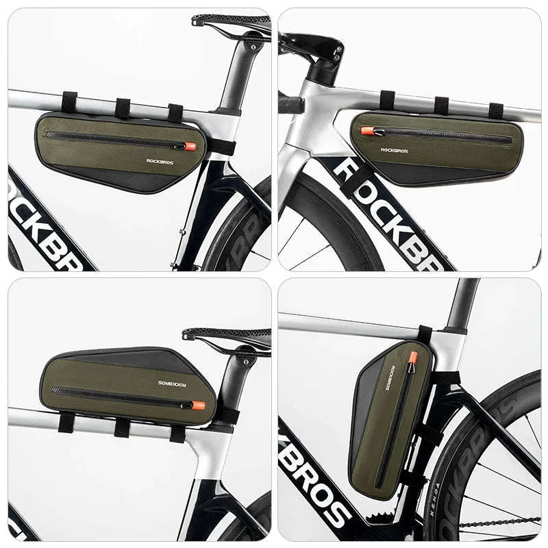 Bike Frame Tube Bag 1.7L with Reflective Design and Easy Mount-1.7L