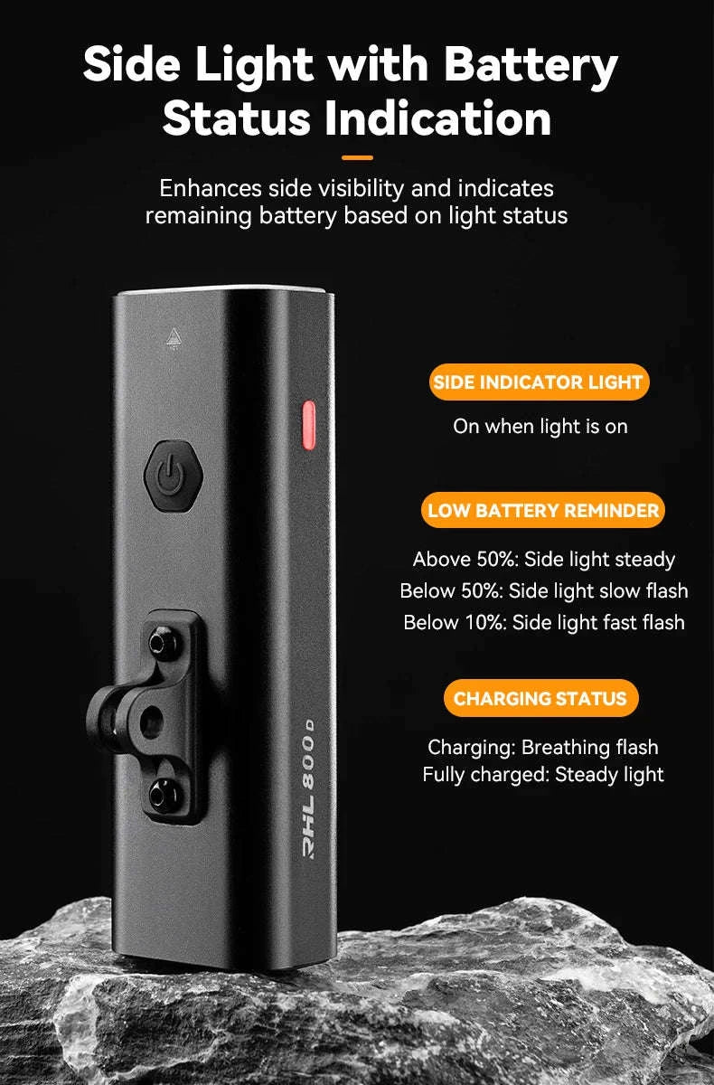 Bike Front Light 400/800LM USB-C Rechargeable IPX6 Aluminum-400LM(only light)