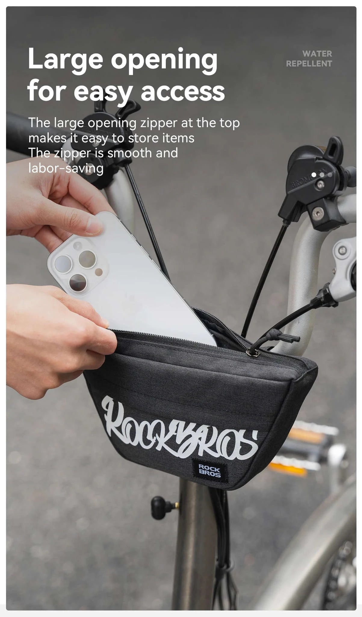 Bike Front Tube Bag 0.7L Rainproof Handlebar Storage for Brompton-G011-2 / about 0.7L