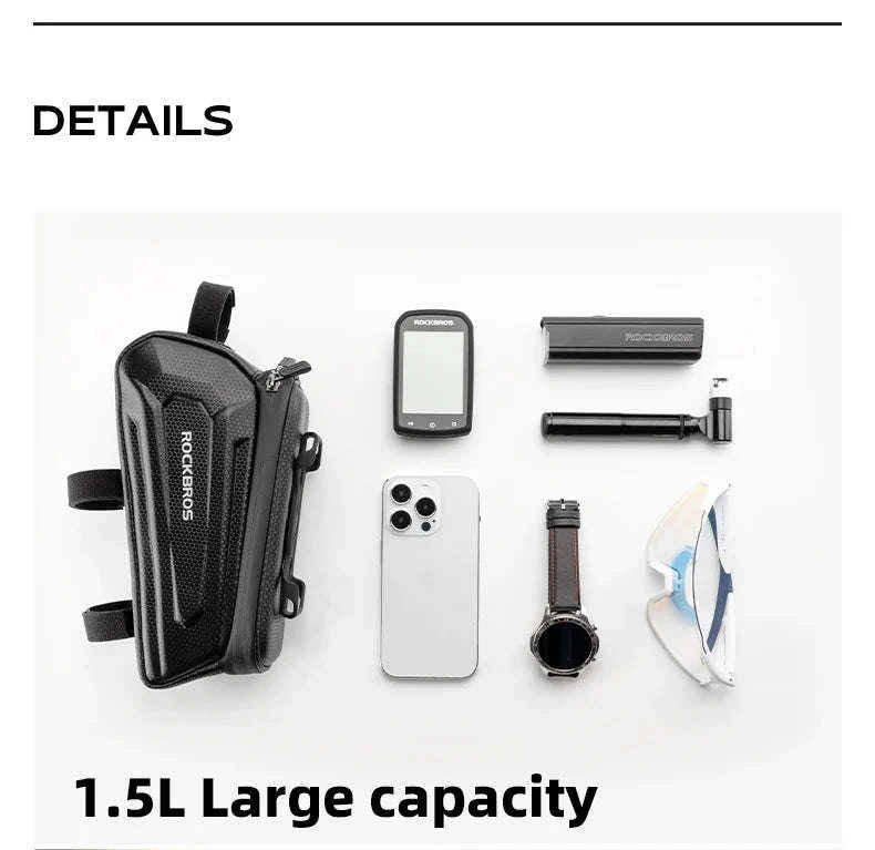 Bike Handlebar Bag with 360° Phone Holder & Touch Screen Case-072 / About 1.5L