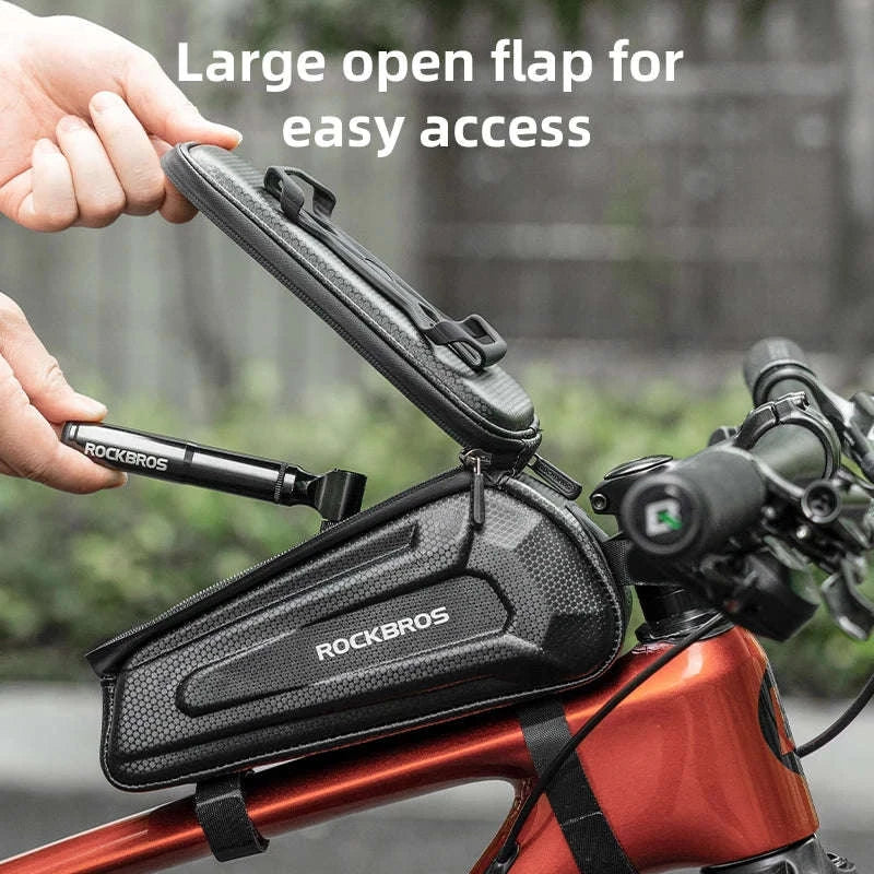Bike Handlebar Bag with 360° Phone Holder & Touch Screen Case-072 / About 1.5L