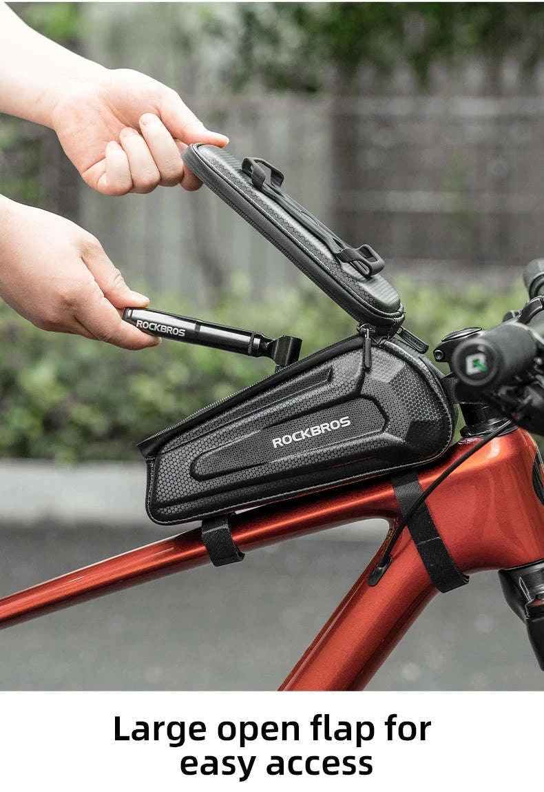 Bike Handlebar Bag with 360° Phone Holder & Touch Screen Case-072 / About 1.5L