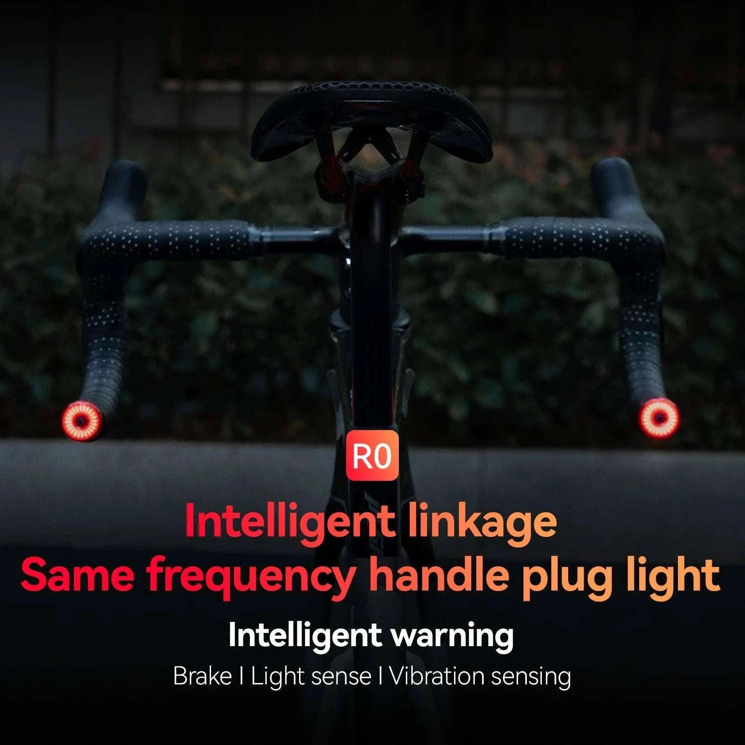 Bike Handlebar Plug LED Safety Lights with Brake Sensor (2pcs)-24120010002