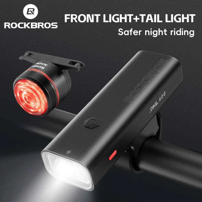 Bike Light Set with Smart Brake Sensor Tail Light 200/400LM-RHL400-BLS2